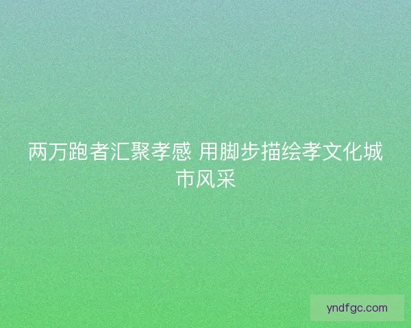 两万跑者汇聚孝感 用脚步描绘孝文化城市风采