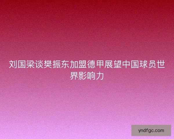 刘国梁谈樊振东加盟德甲展望中国球员世界影响力