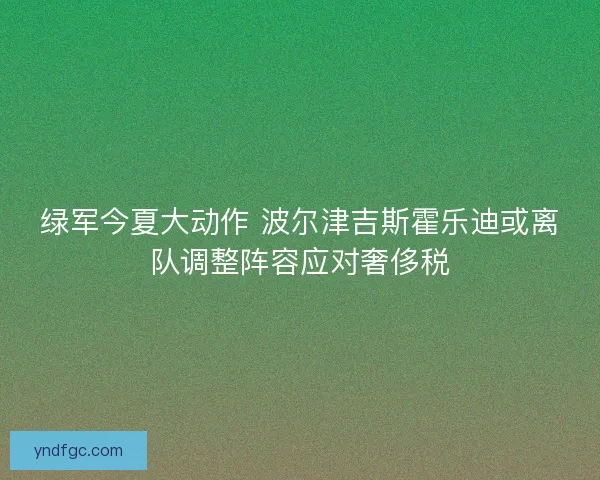 绿军今夏大动作 波尔津吉斯霍乐迪或离队调整阵容应对奢侈税